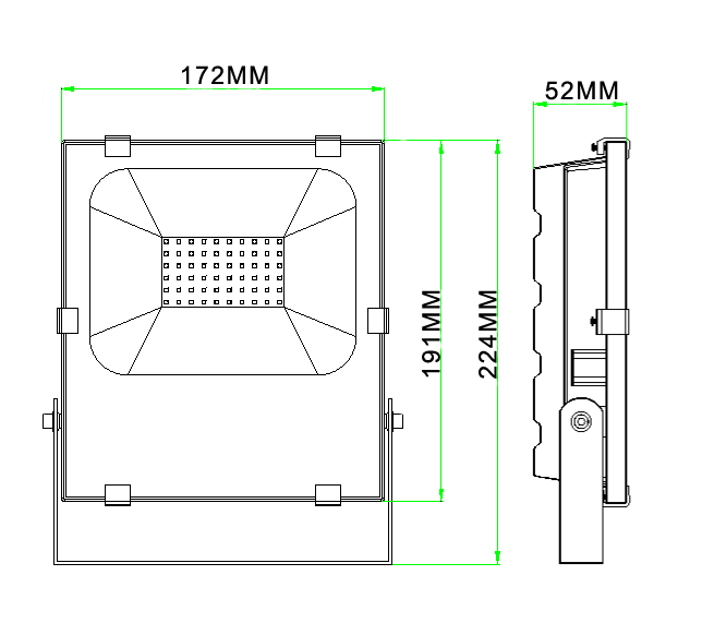 dimensiones proyector LED